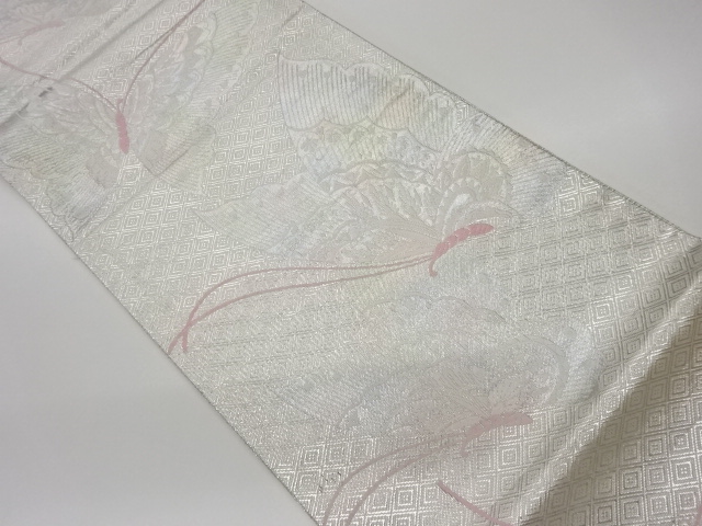 JAPANESE KIMONO / VINTAGE FUKURO OBI / SAGANISHIKI / WOVEN BUTTERFLY